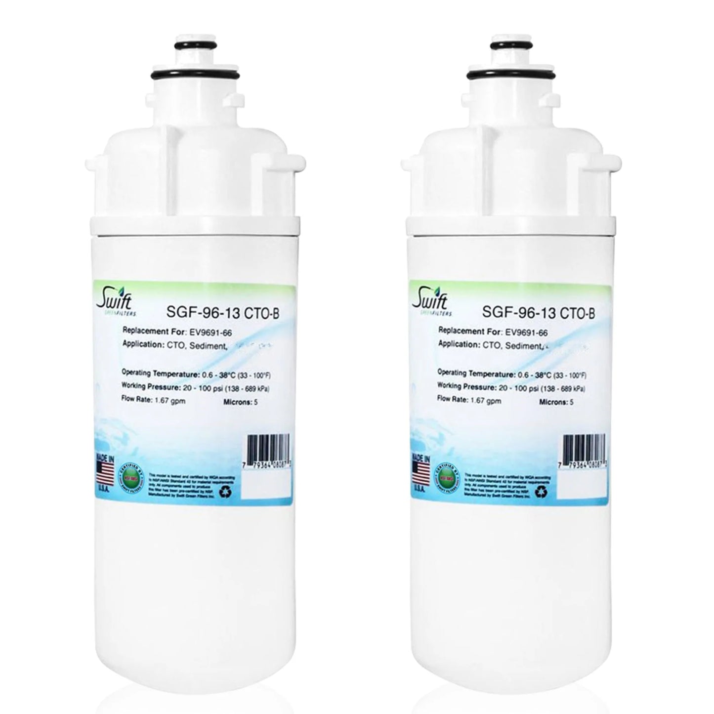 Swift Green Filters SGF-96-14 CTO-S-B Compatible Commercial Water Filter for EV9691-86, Made in USA
