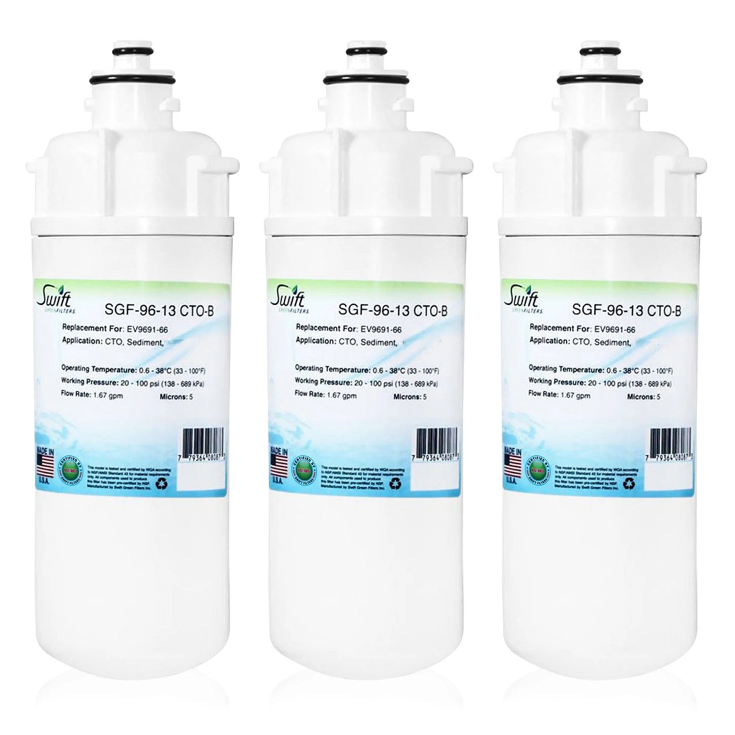 Swift Green Filters SGF-96-14 CTO-S-B Compatible Commercial Water Filter for EV9691-86, Made in USA