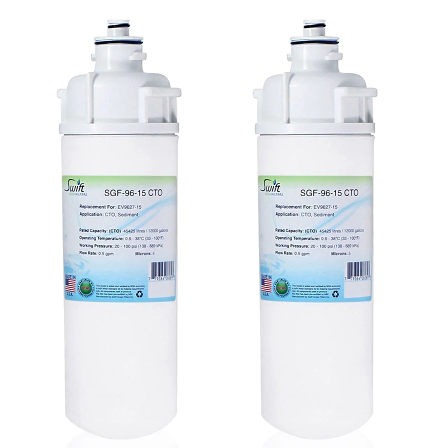 Swift Green Filters SGF-96-15 CTO Compatible Commercial Water Filter for EV9627-15, Made in USA