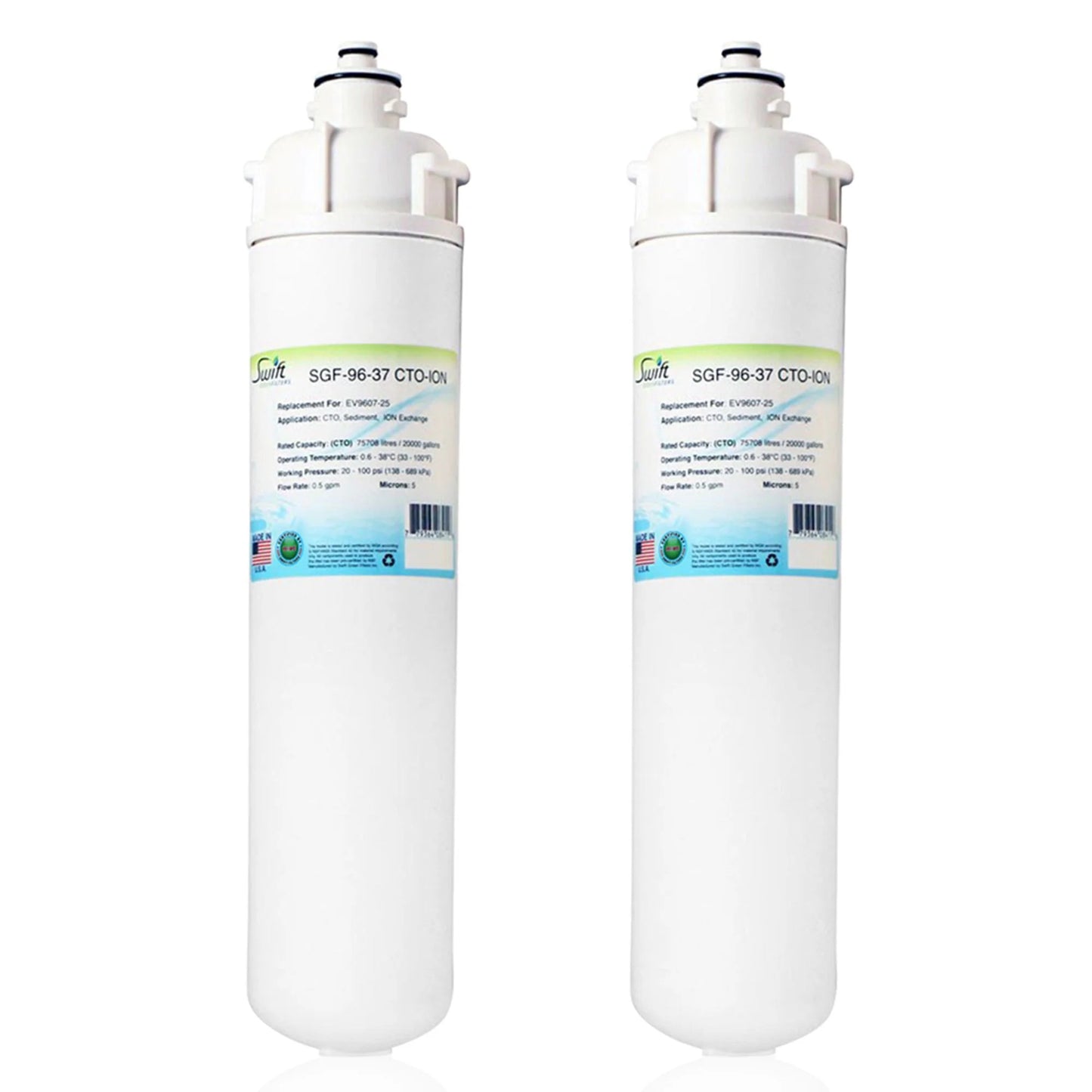 Swift Green Filters SGF-96-37 CTO-ION Compatible Commercial Water Filter for EV9607-25, Made in USA