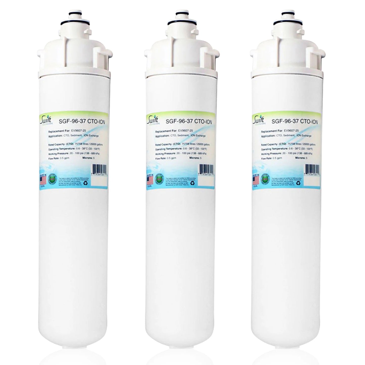 Swift Green Filters SGF-96-37 CTO-ION Compatible Commercial Water Filter for EV9607-25, Made in USA