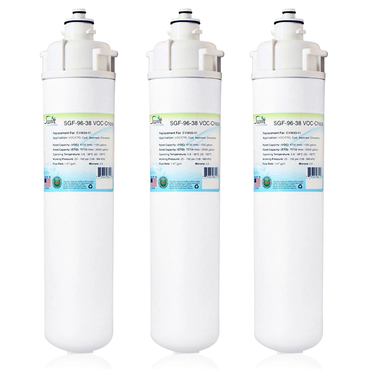 Swift Green Filters SGF-96-38 VOC-Chlora Compatible Commercial Water Filter for EV9693-01, Made in USA