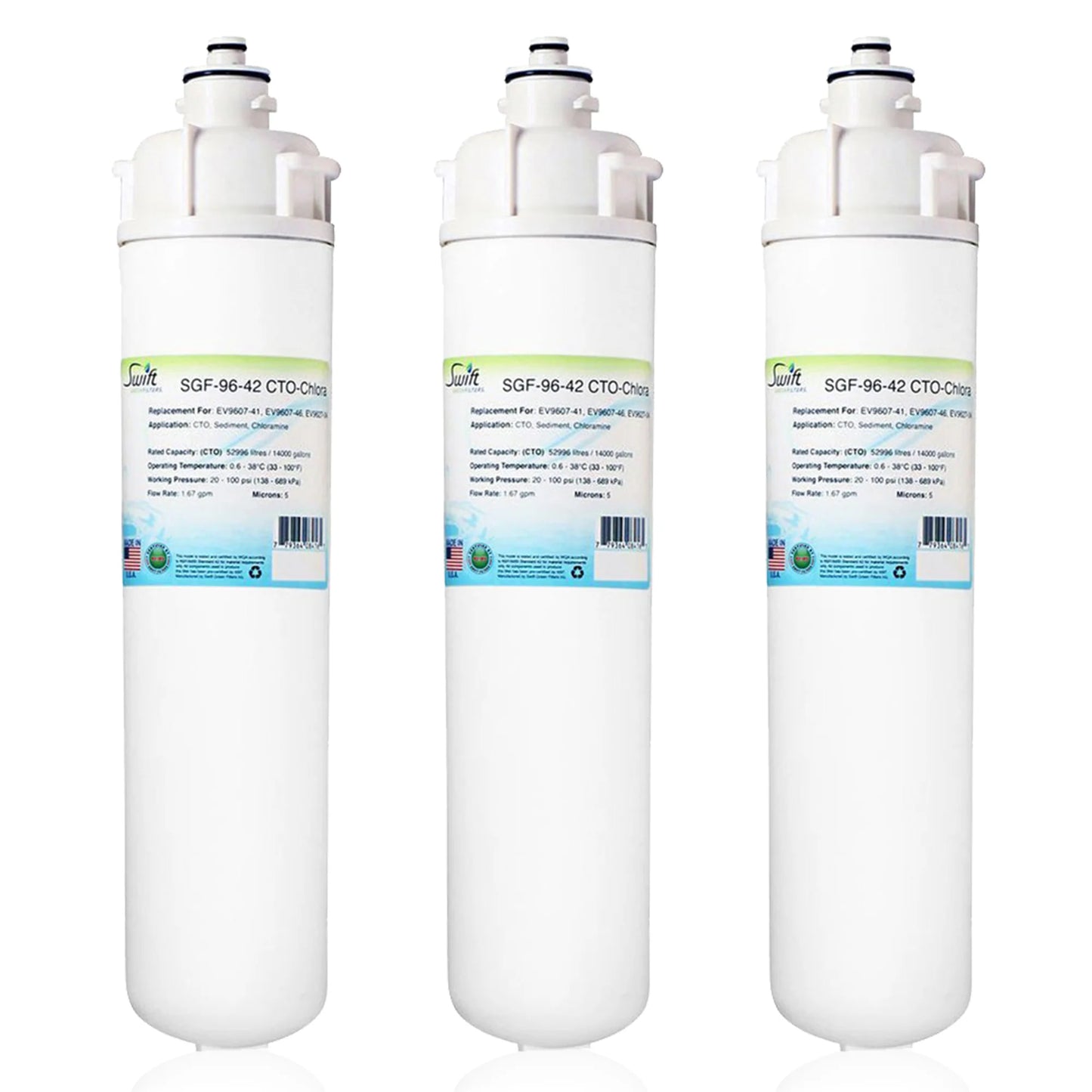 Swift Green Filters SGF-96-42 CTO-Chlora Compatible Commercial Water Filter for EV9607-41, EV9607-46, EV9627-04, Made in USA