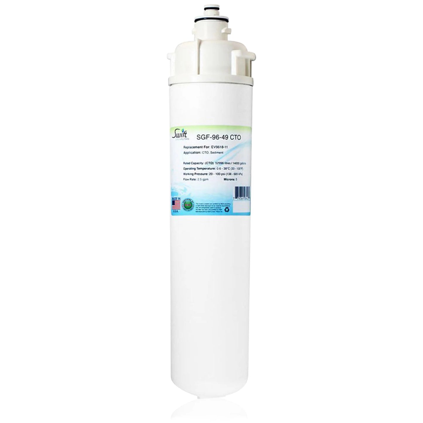 Swift Green Filters SGF-96-49 CTO Compatible Commercial Water Filter for EV9618-11,EV9618-16, Made in USA