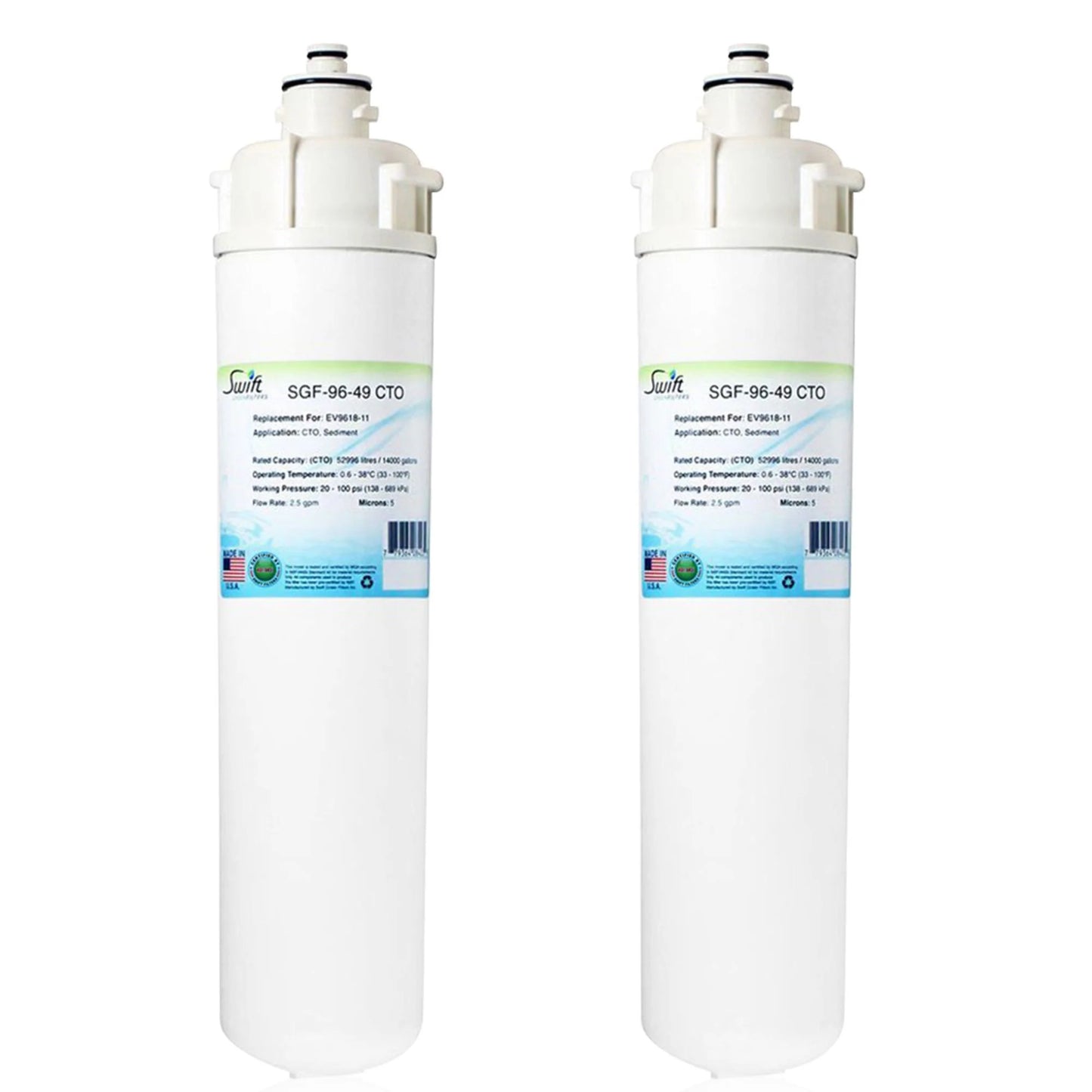 Swift Green Filters SGF-96-49 CTO Compatible Commercial Water Filter for EV9618-11,EV9618-16, Made in USA