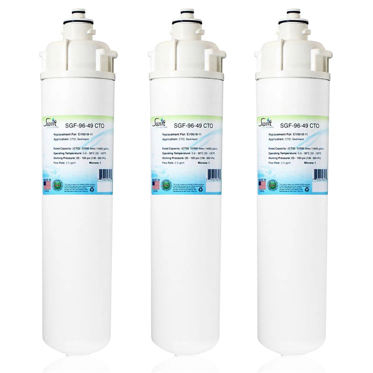 Swift Green Filters SGF-96-49 CTO Compatible Commercial Water Filter for EV9618-11,EV9618-16, Made in USA