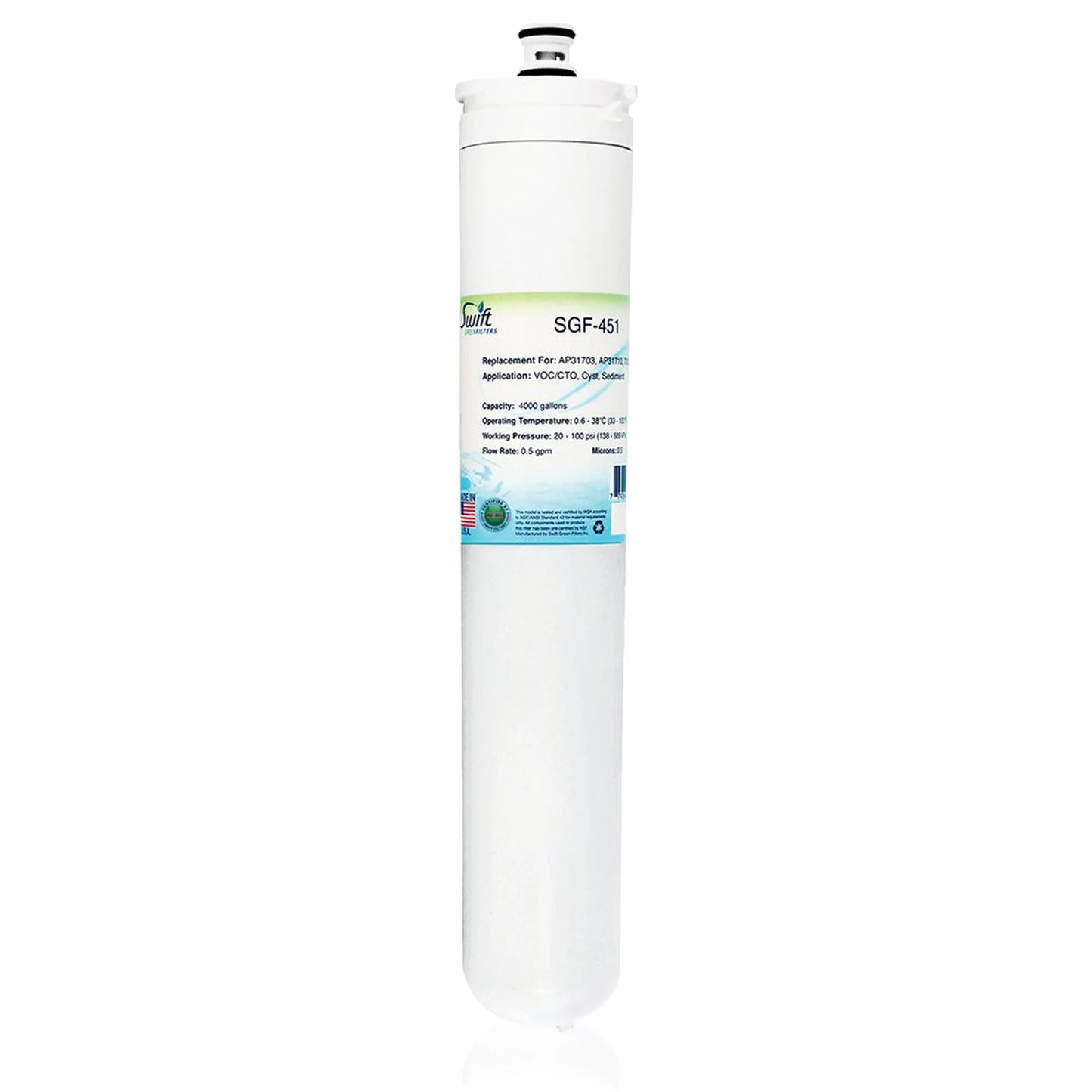 Swift Green Filters SGF-451 Compatible Commercial Water Filter for CS-452, CS-450, CS-562, CS-522, CS-451, OCS 5553629 , Made in USA