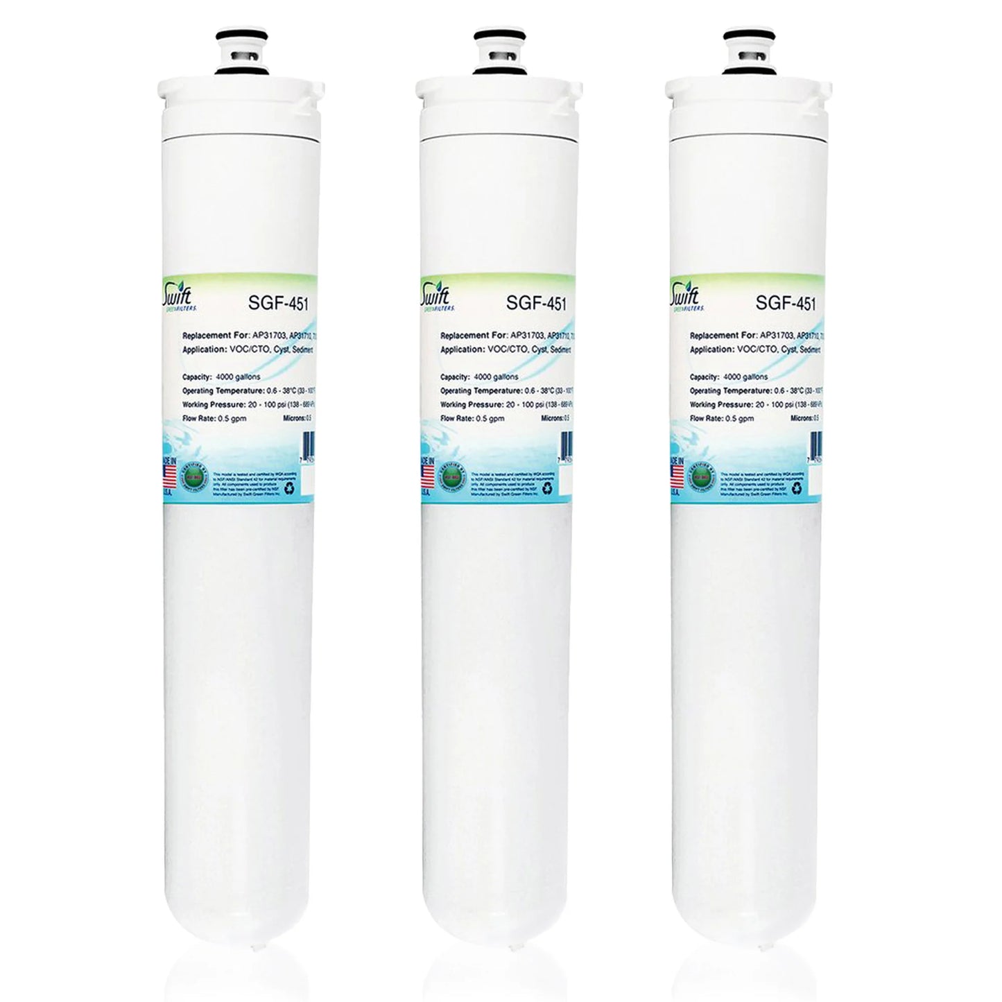 Swift Green Filters SGF-451 Compatible Commercial Water Filter for CS-452, CS-450, CS-562, CS-522, CS-451, OCS 5553629 , Made in USA