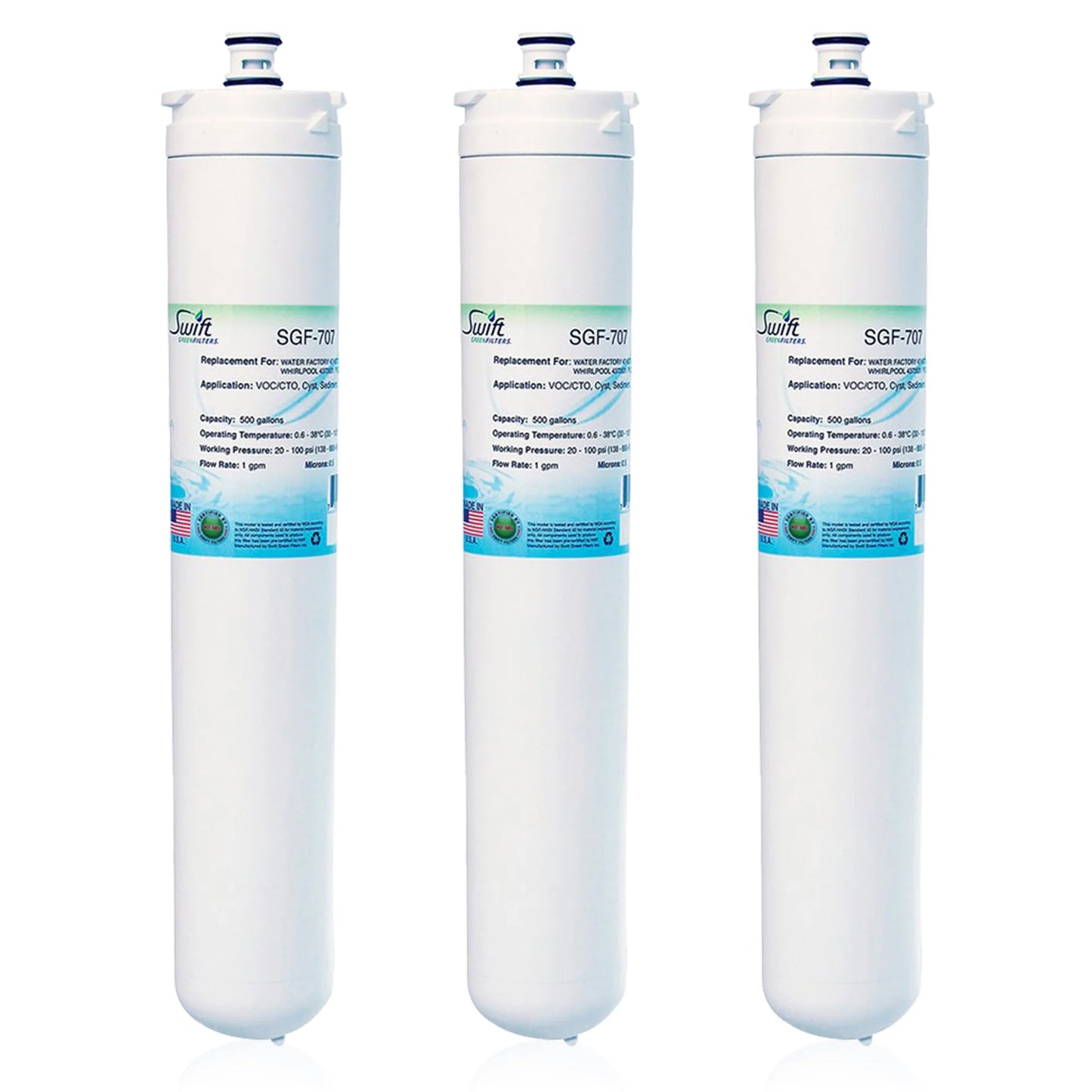 Swift Green Filters SGF-707 Compatible Commercial Water Filter for 47-55707G2, 47-55707CM, WHIRLPOOL 4373531, PSQC-2 , Made in USA