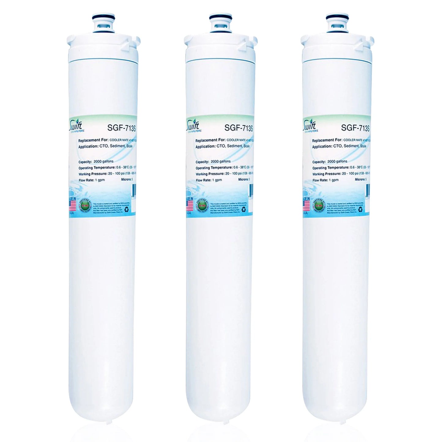 Swift Green Filters SGF-713S Compatible Commercial Water Filter for 47-55713CM, PSQC1 , Made in USA