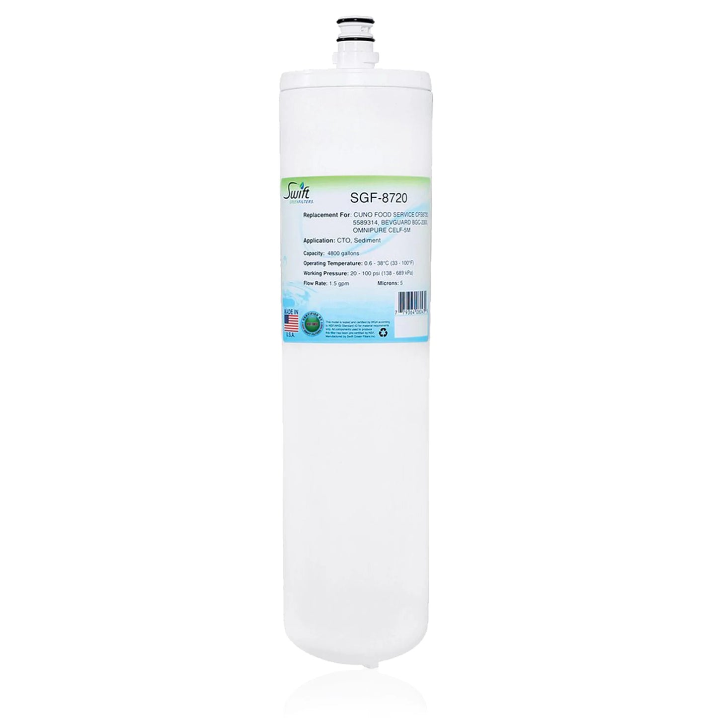Swift Green Filters SGF-8720 Compatible Commercial Water Filter for CFS8720, 5589314 , Made in USA