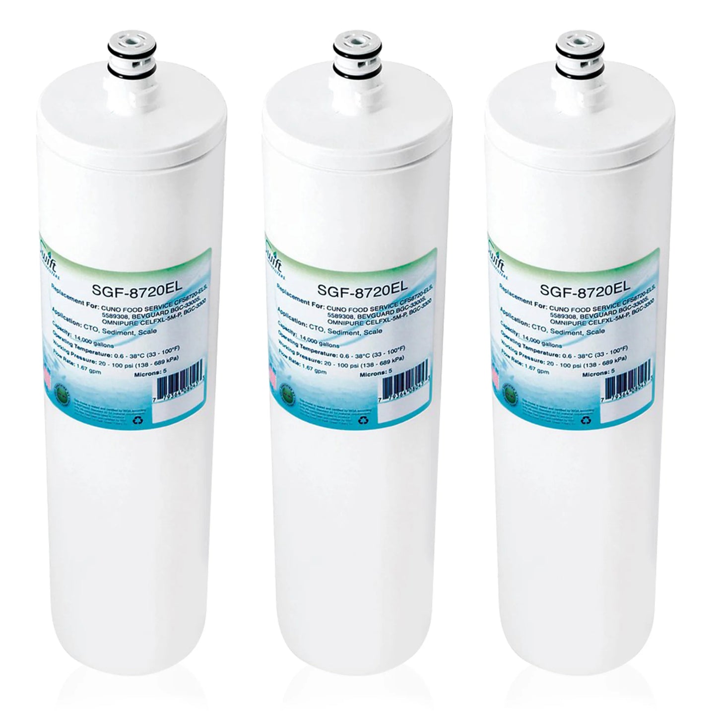 Swift Green Filters SGF-8720EL Compatible Commercial Water Filter for CFS8720-EL, 55893006 , Made in USA