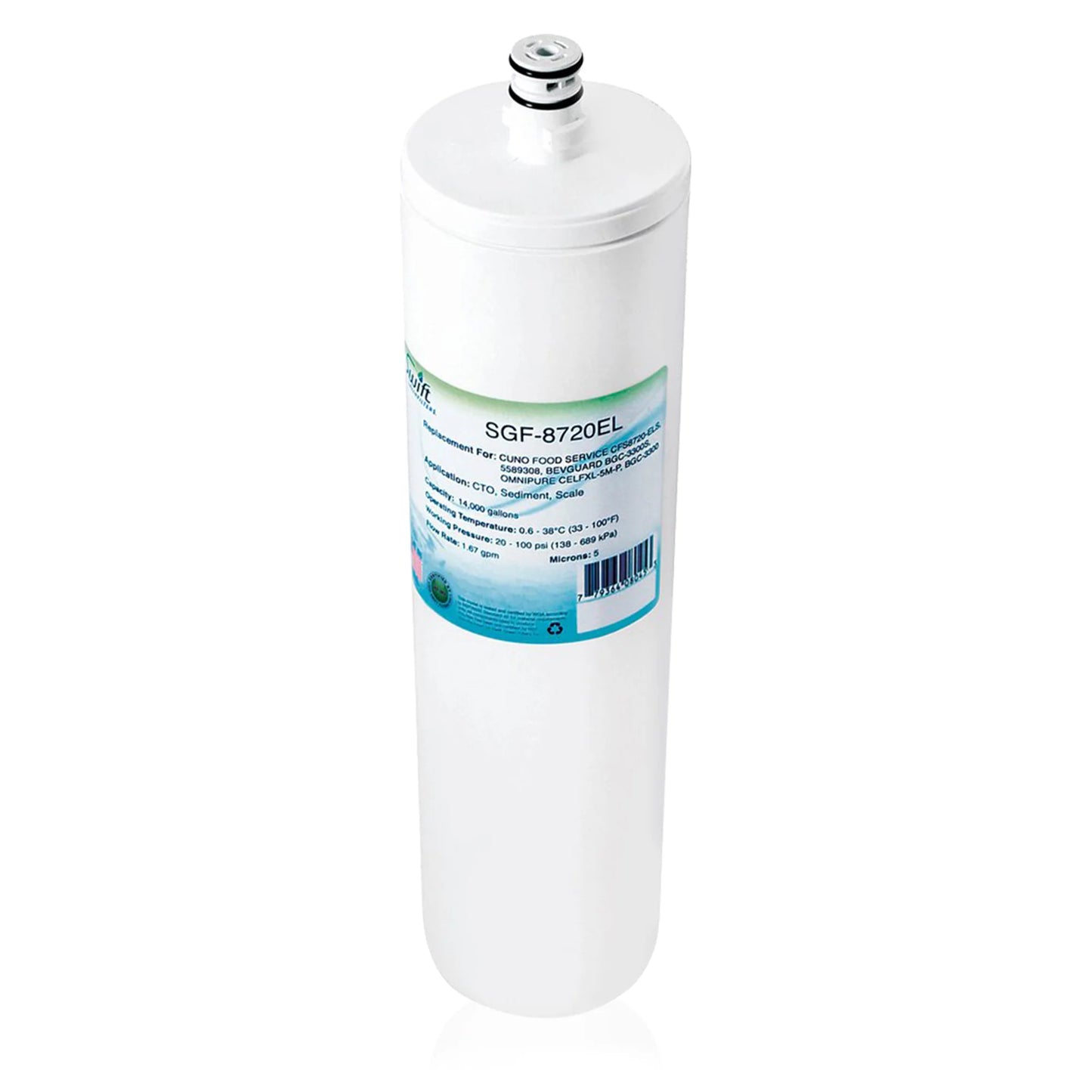 Swift Green Filters SGF-8720EL Compatible Commercial Water Filter for CFS8720-EL, 55893006 , Made in USA