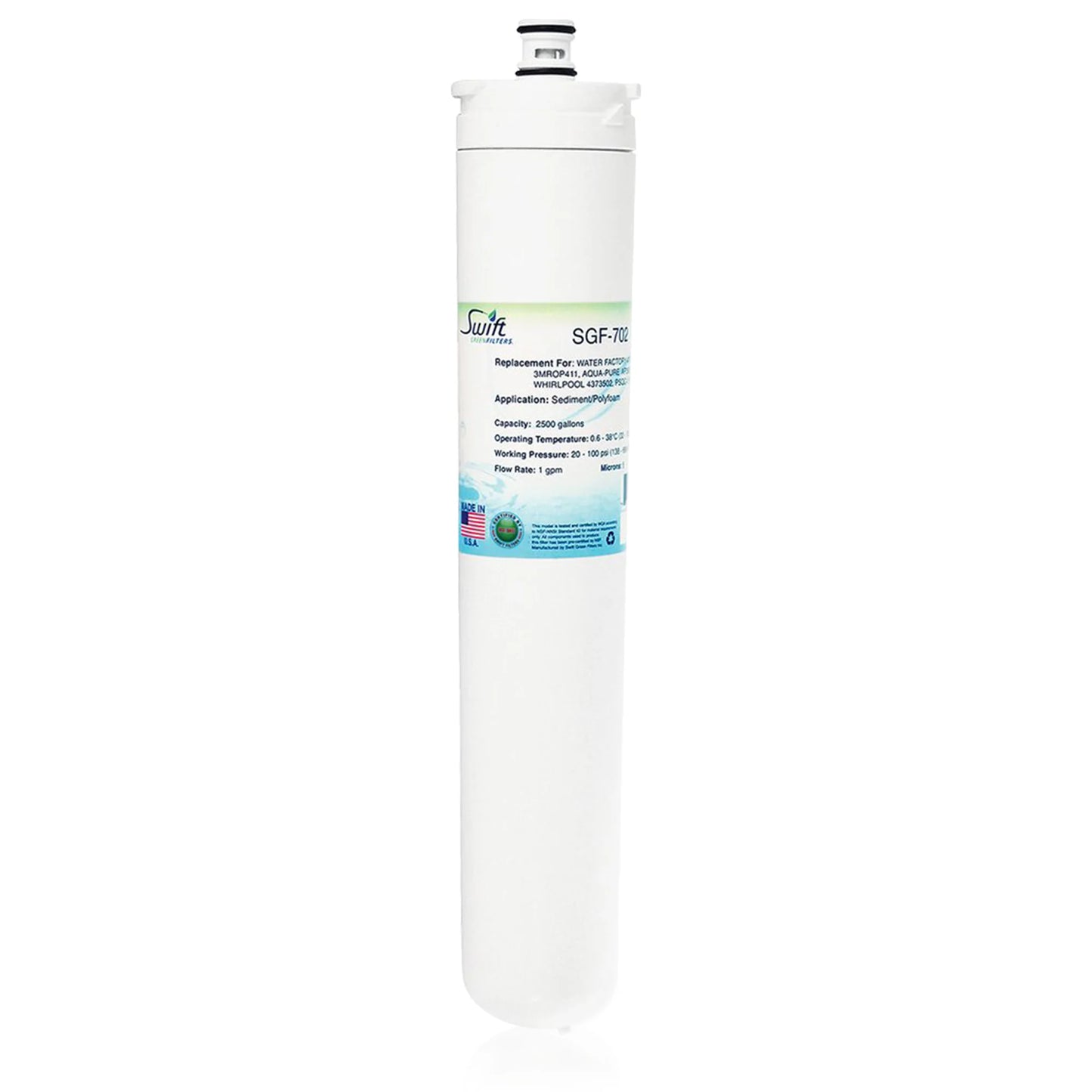 Swift Green Filters SGF-702 Compatible Commercial Water Filter for 47-55712G2, 3MROP411 , Made in USA