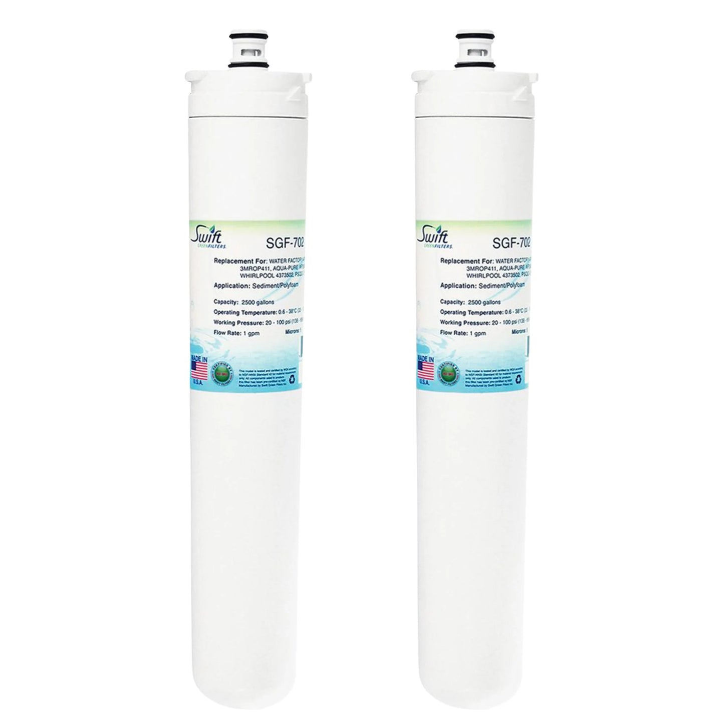 Swift Green Filters SGF-702 Compatible Commercial Water Filter for 47-55712G2, 3MROP411 , Made in USA