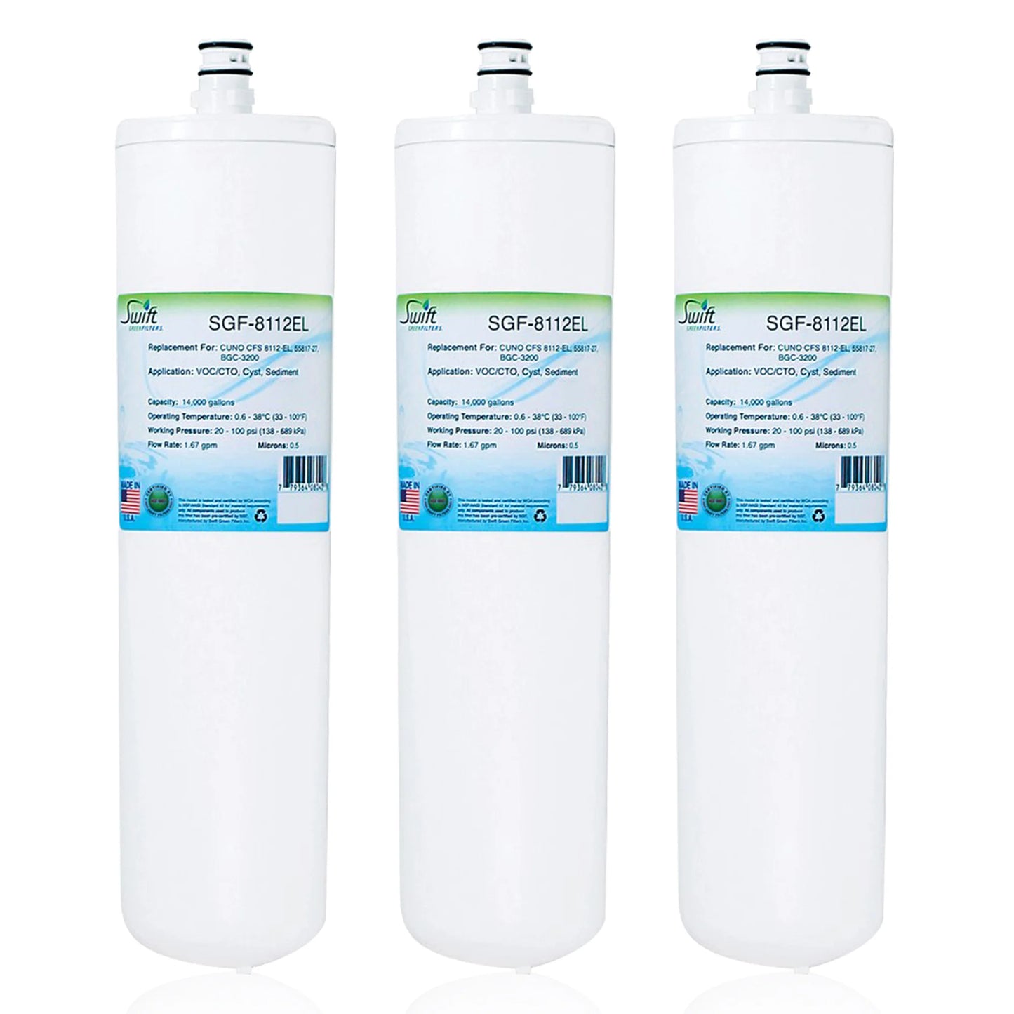 Swift Green Filters SGF-8112EL Compatible Commercial Water Filter for 8112-EL, 55817-27, BGC-3200 , Made in USA