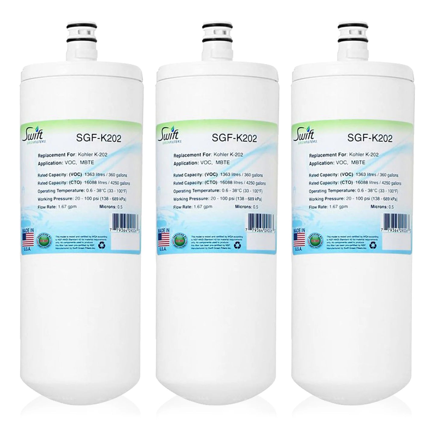 Swift Green 100% FREE SHIP w/ COUPONS Filters SGF-K202 Compatible Commercial Filter for K202 , Made in USA