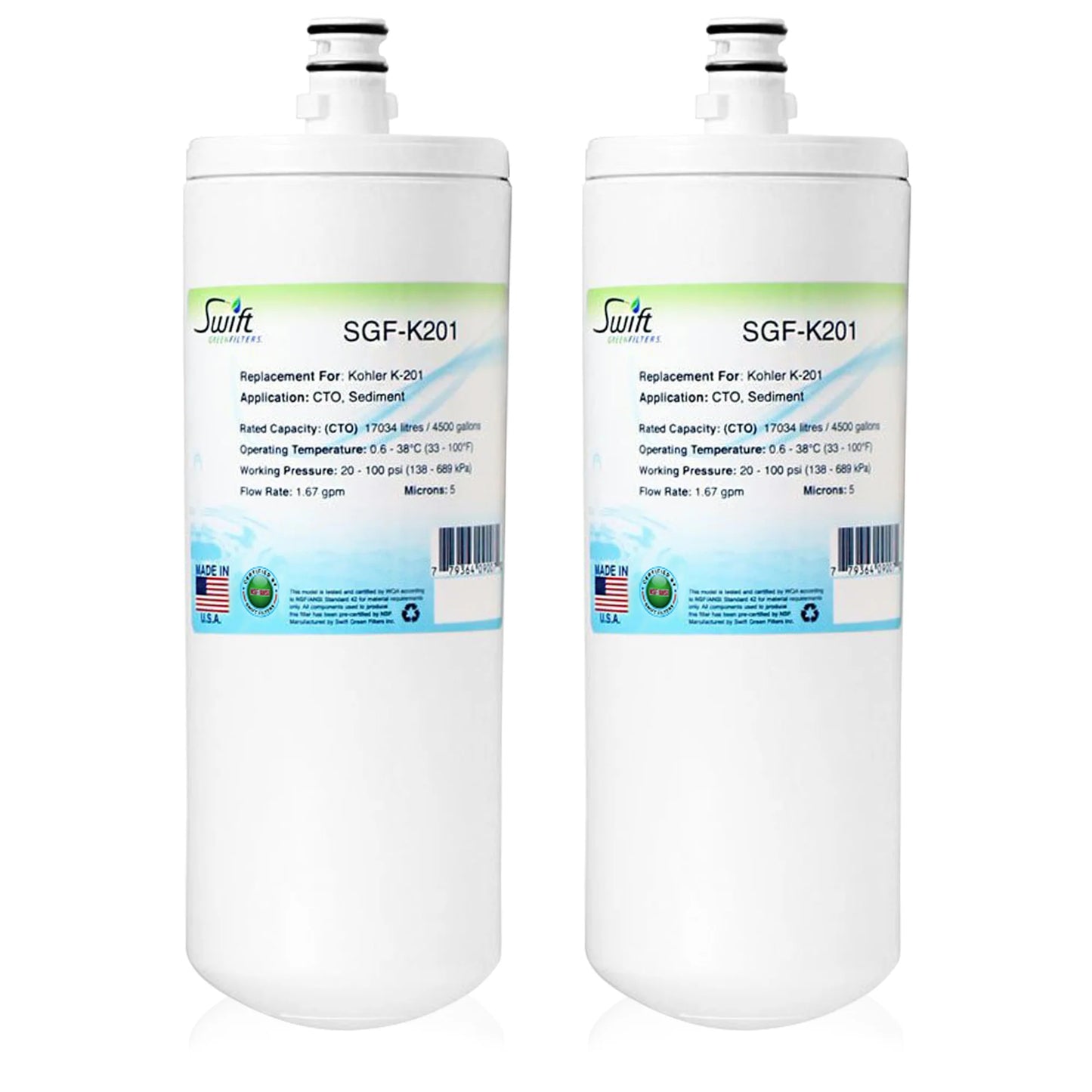 Swift Green Filters SGF-k201 Compatible Commercial Water Filter for k201, Made in USA