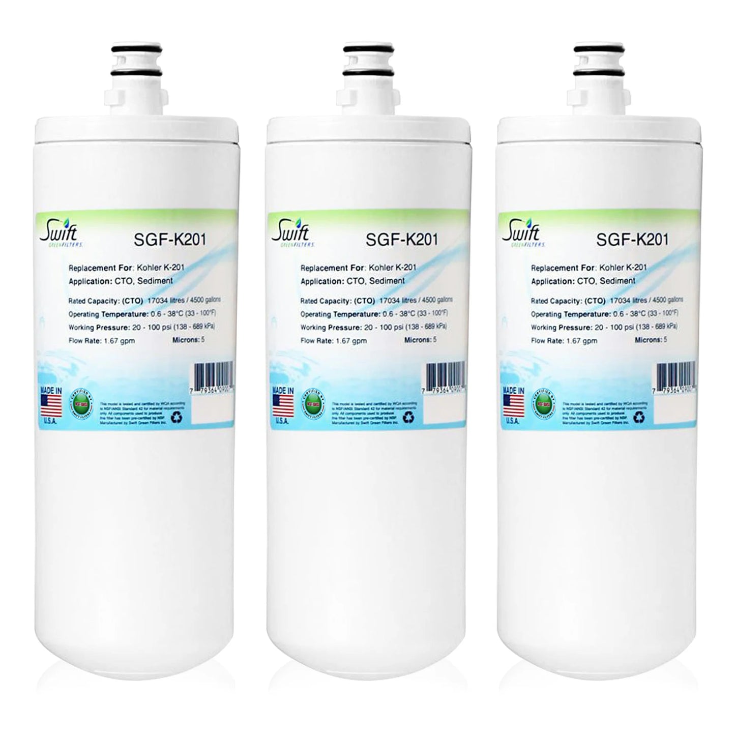 Swift Green Filters SGF-k201 Compatible Commercial Water Filter for k201, Made in USA