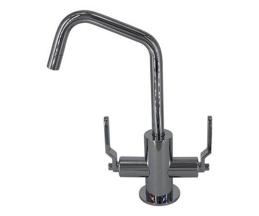 MT1821-NLIH Mountain HOT / COLD Faucet w/ Contemporary Round Body & Industrial Handles (120° Spout) (**Color Options Available)
