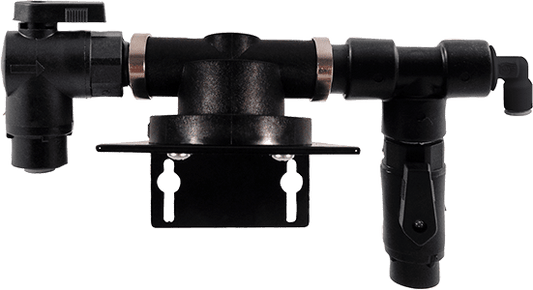 HF1SBQ6 / Homeland Single Filter Head with 3/8" QC Elbow Valve Inlet and Bleeder Valve