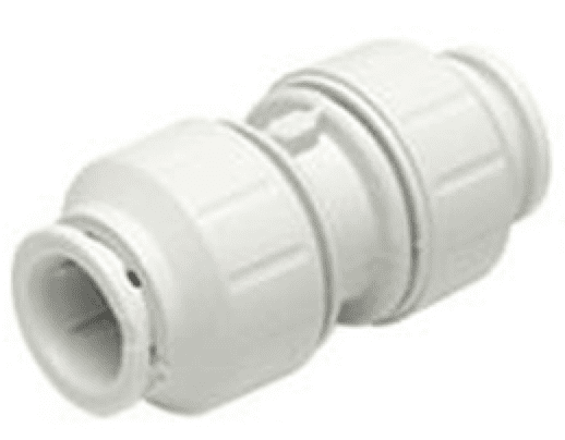 PEI0436 / John Guest 1" CTS (OD) Straight Union Connector (White Polypropylene)