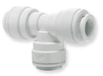PP0208W / John Guest 1/4" x 1/4" x 1/4" Union Tee (White Polypropylene)