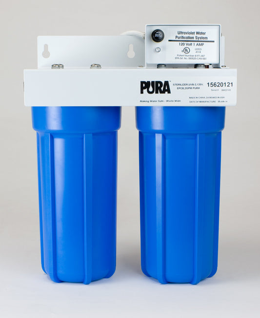 UV009 $526 Aqua Flo Pura UVB2-EPCB # 15620121 115V 2GPM Undersink Purifier